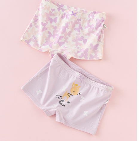 Creative Print Cotton Girls Boxer Underwear Set