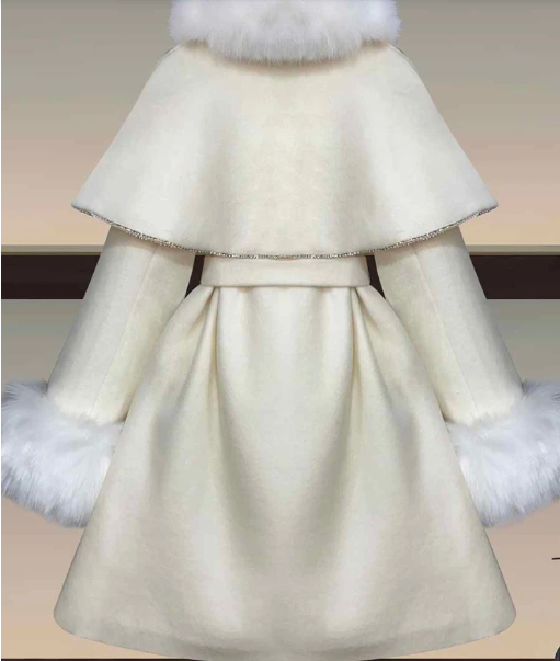 Oversized Women's Woolen Cape Coat Dress