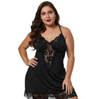 Fashionable Deep V Lace Trim Cami Nightgown Dress