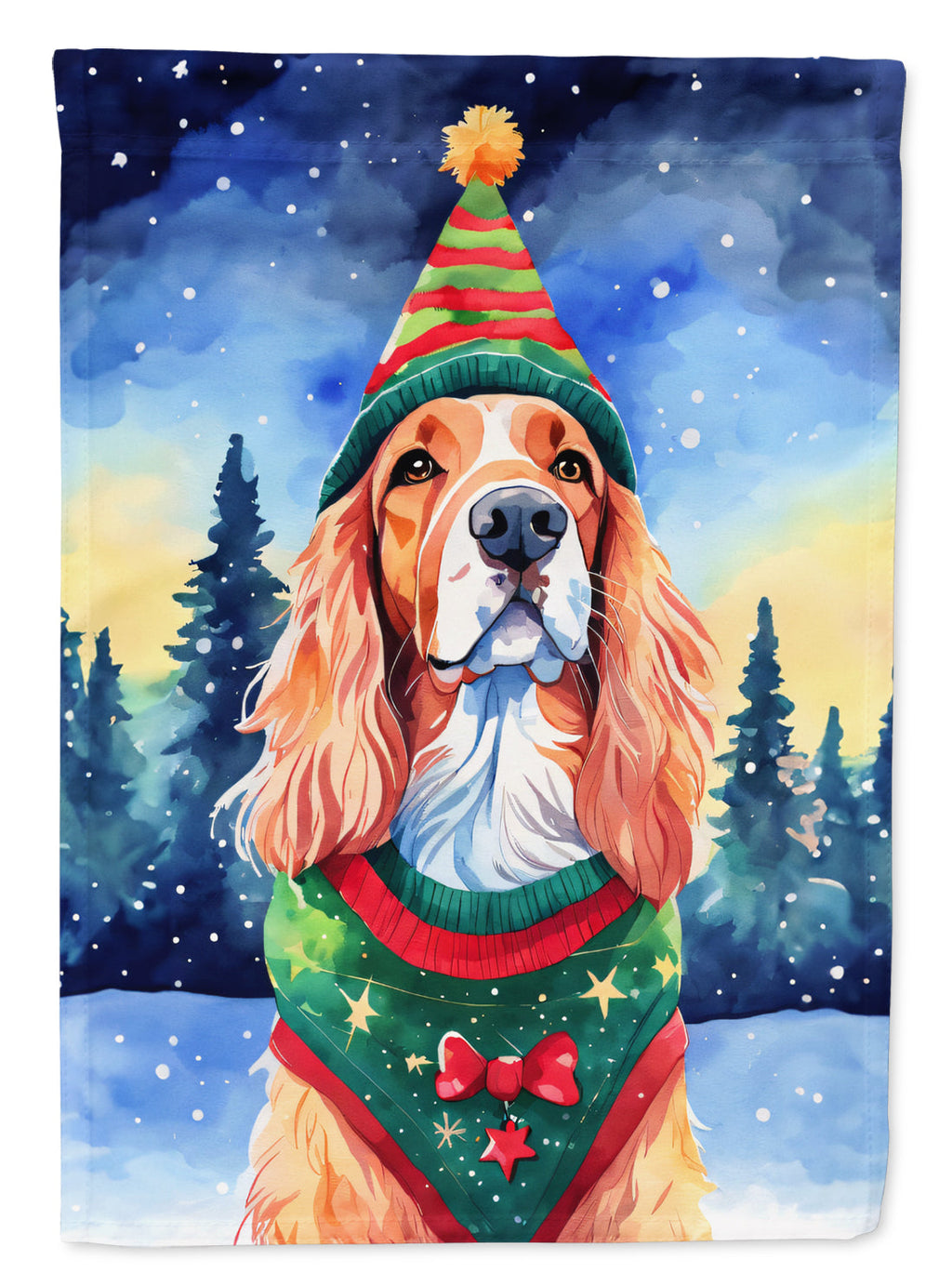 English Setter Christmas Garden Flag