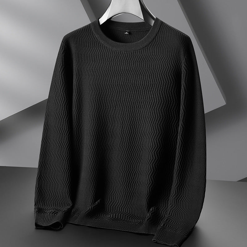Men's Casual Knitted Sweater - Loose Round Neck Design