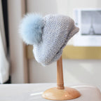 Retro Handmade Thick Thread Knitted Wool Cap | Embroidered Cap
