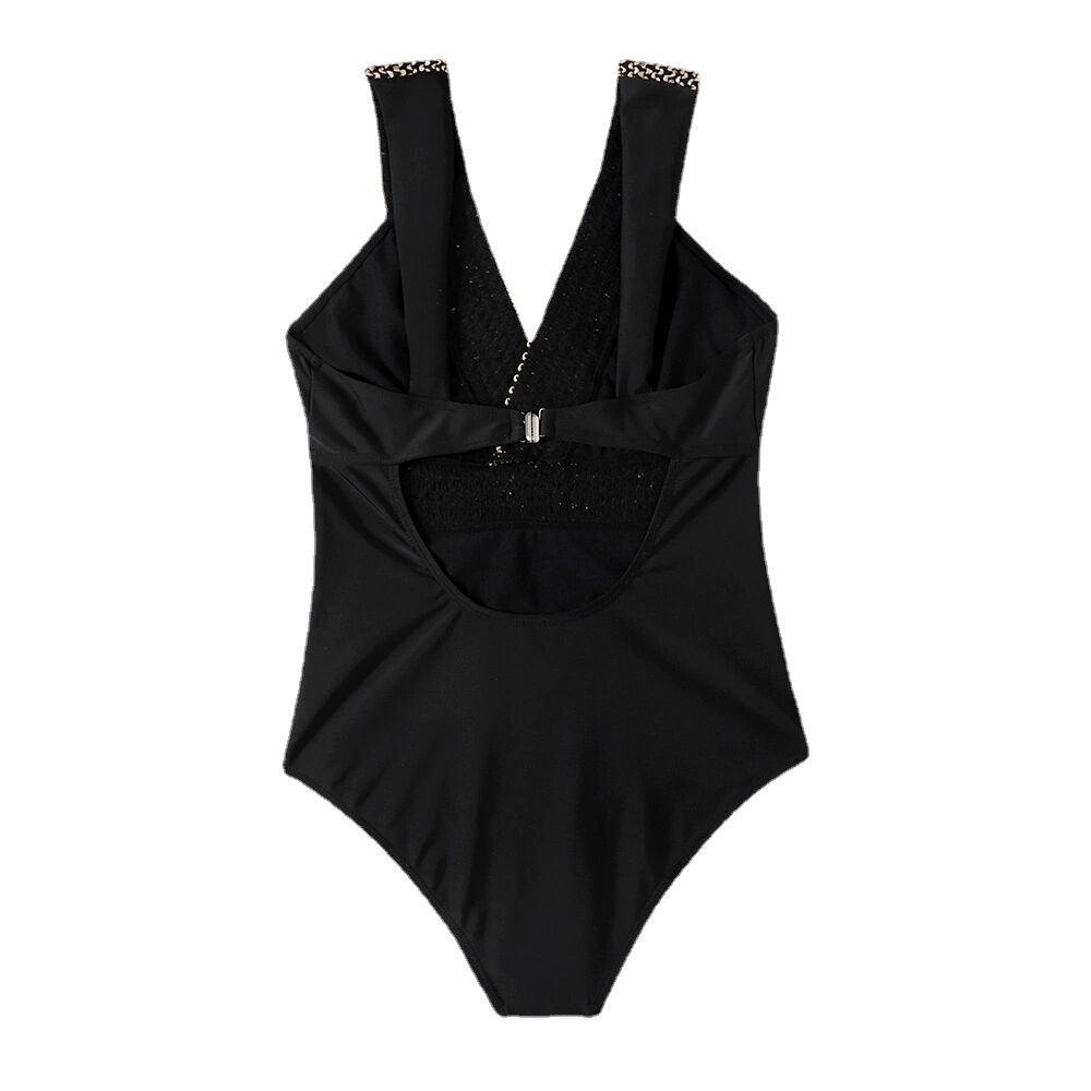 2022 New Women's Solid Color One-Piece Bikini Swimwear