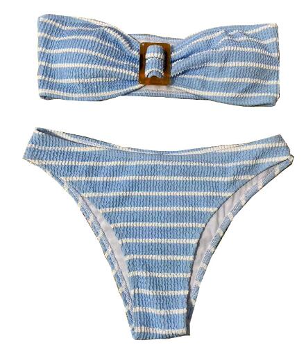 Striped Bandeau Bikini Set