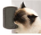 Cat Self-Grooming Brush, Wall & Corner Mounted Massage Comb, Soft Bristle Shedding & Deshedding Tool for Cats