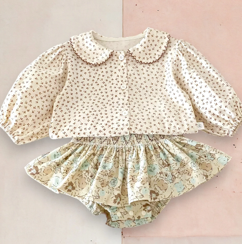 Zoe Set - Beige / 9 to 12 Months (Corduroy Skirt)