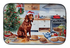 Redbone Coonhound Christmas Cookies Dish Drying Mat