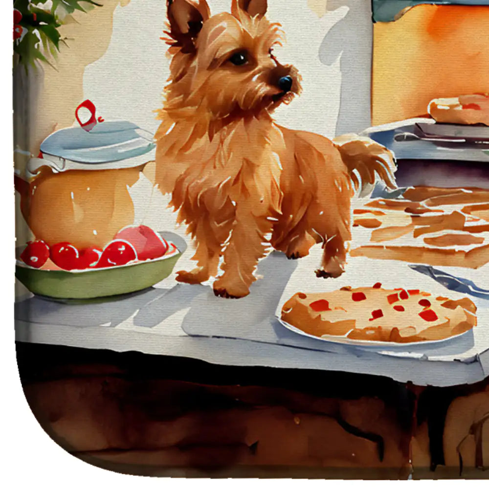 Norwich Terrier Christmas Cookies Dish Drying Mat
