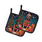 Bloodhound Christmas Pair of Pot Holders