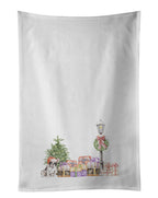 French Bulldog Black and White with Christmas Wonderland Kitchen Towel Set of 2