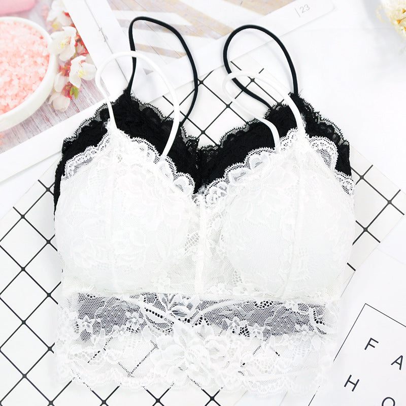 Black Lace Wireless Bralette Tube Top