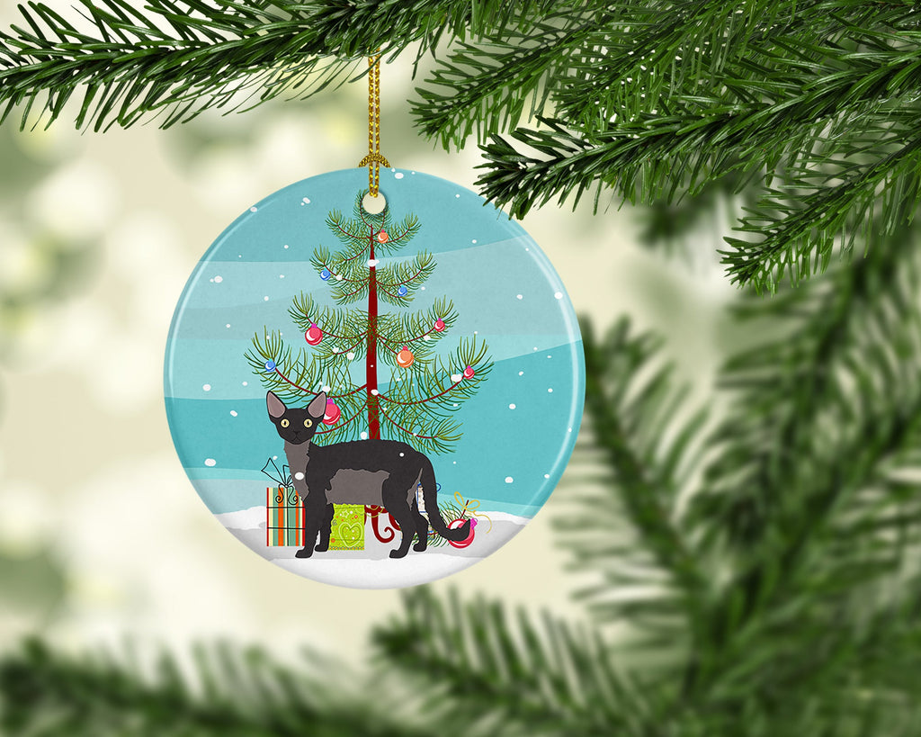 Devon Rex Cat Christmas Ceramic Ornament