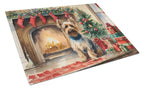 Silky Terrier Cozy Christmas Glass Cutting Board