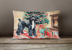 Portuguese Water Dog Cozy Christmas Throw Pillow