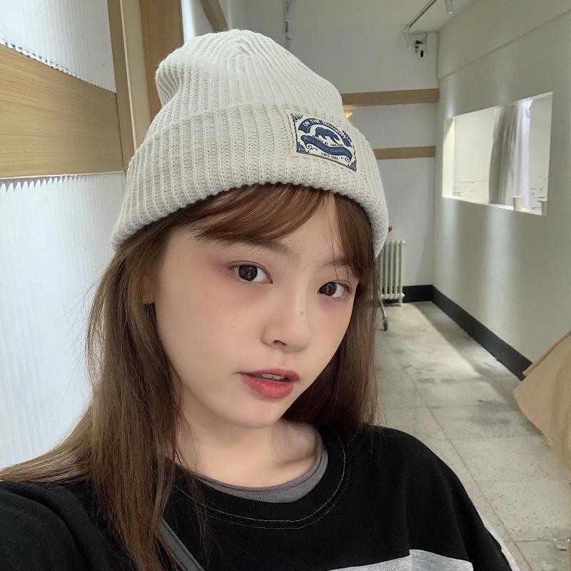 Warm All-Match Knitted Japanese Patch Wool Hat | Embroidered Cap