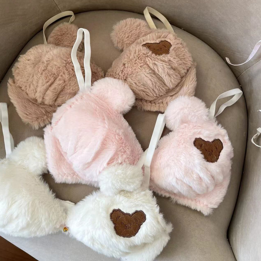 Cute Bear Plush Wireless Underwear Set