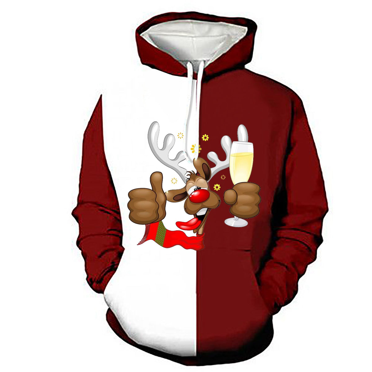 Color Block Hooded Plus Velvet Padded Sweatshirt | Streetwear