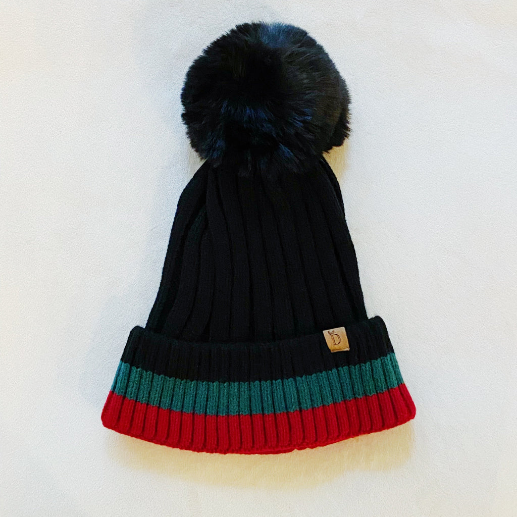 Deluna Stripe Beanie | Embroidered Cap