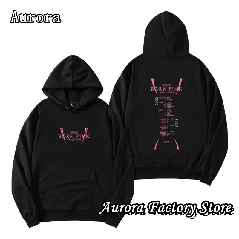 Black Pink Printed Hoodie for Men and Women - Casual Wear | Streetwear