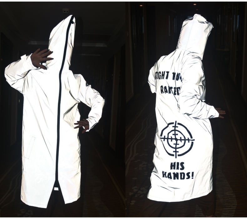 Trendy 3M Reflective Windbreaker Plus Size Jacket