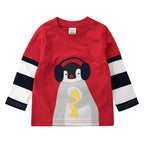 Striped Sleeves Round Neck Sweater for Kids
