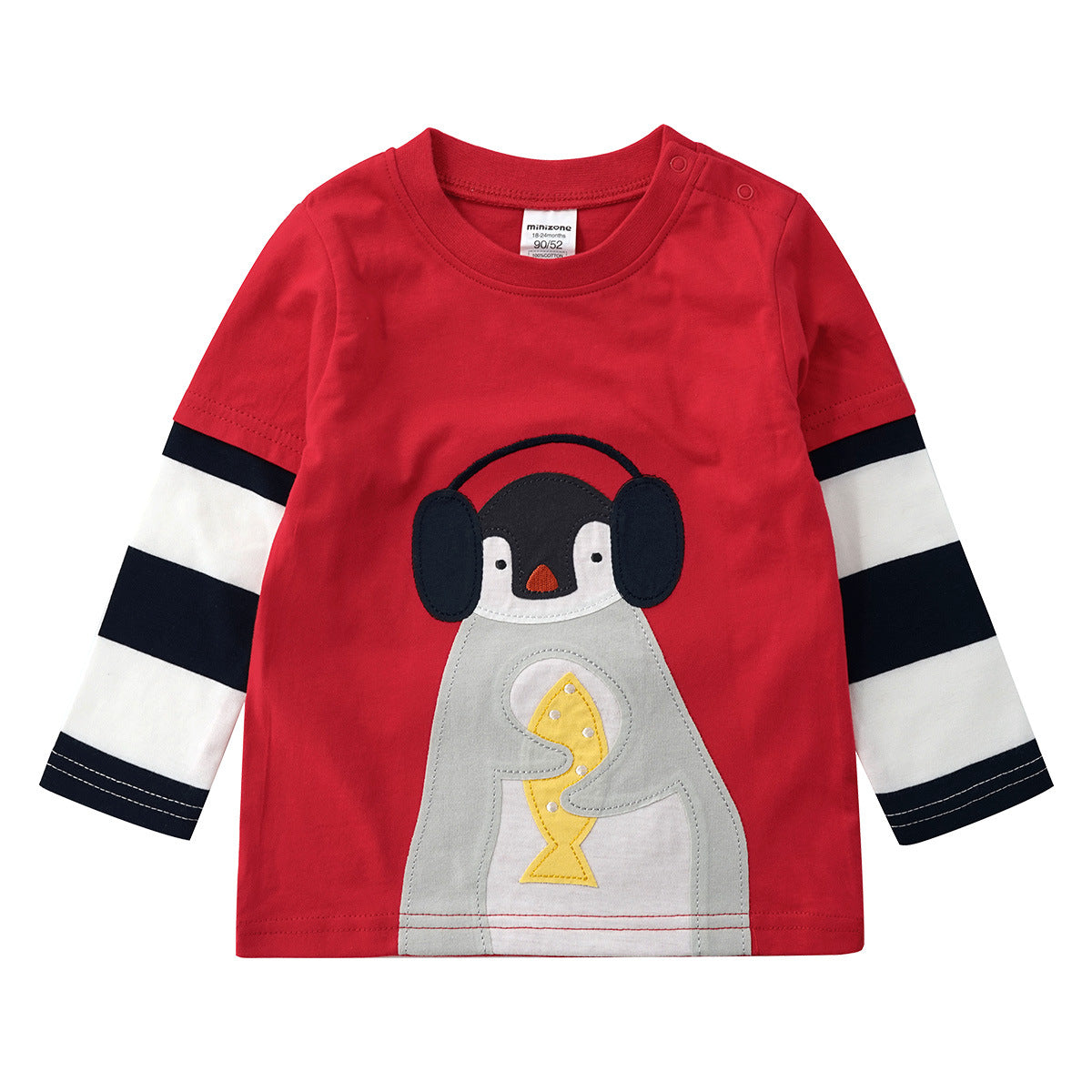 Striped Sleeves Round Neck Sweater for Kids