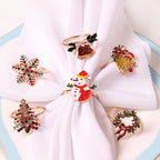 New Christmas Tree Napkin Rings with Snowflake Design