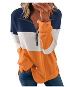 Women's Colorblock Leopard Print Long Sleeve Sweatshirt | Streetwear