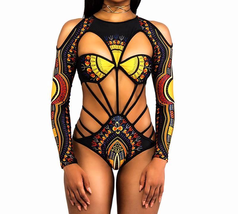 African Digital Print One-Piece Swimsuit & Bikini