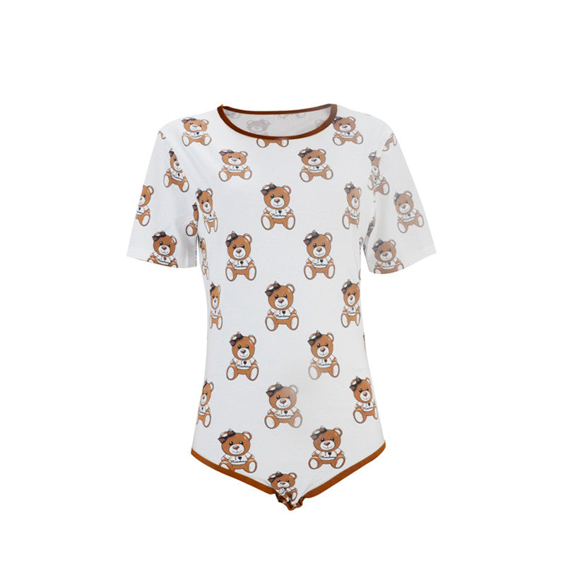 Baby White Bear Romper Bodysuit