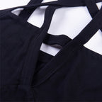 Star-Shaped Bodysuit with Crossed Straps and Open Back