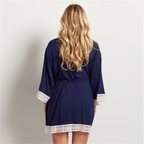 Maternity Lace Trim Pajamas with Nursing Nightgown