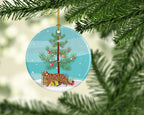 Toyger Cat Christmas Ceramic Ornament
