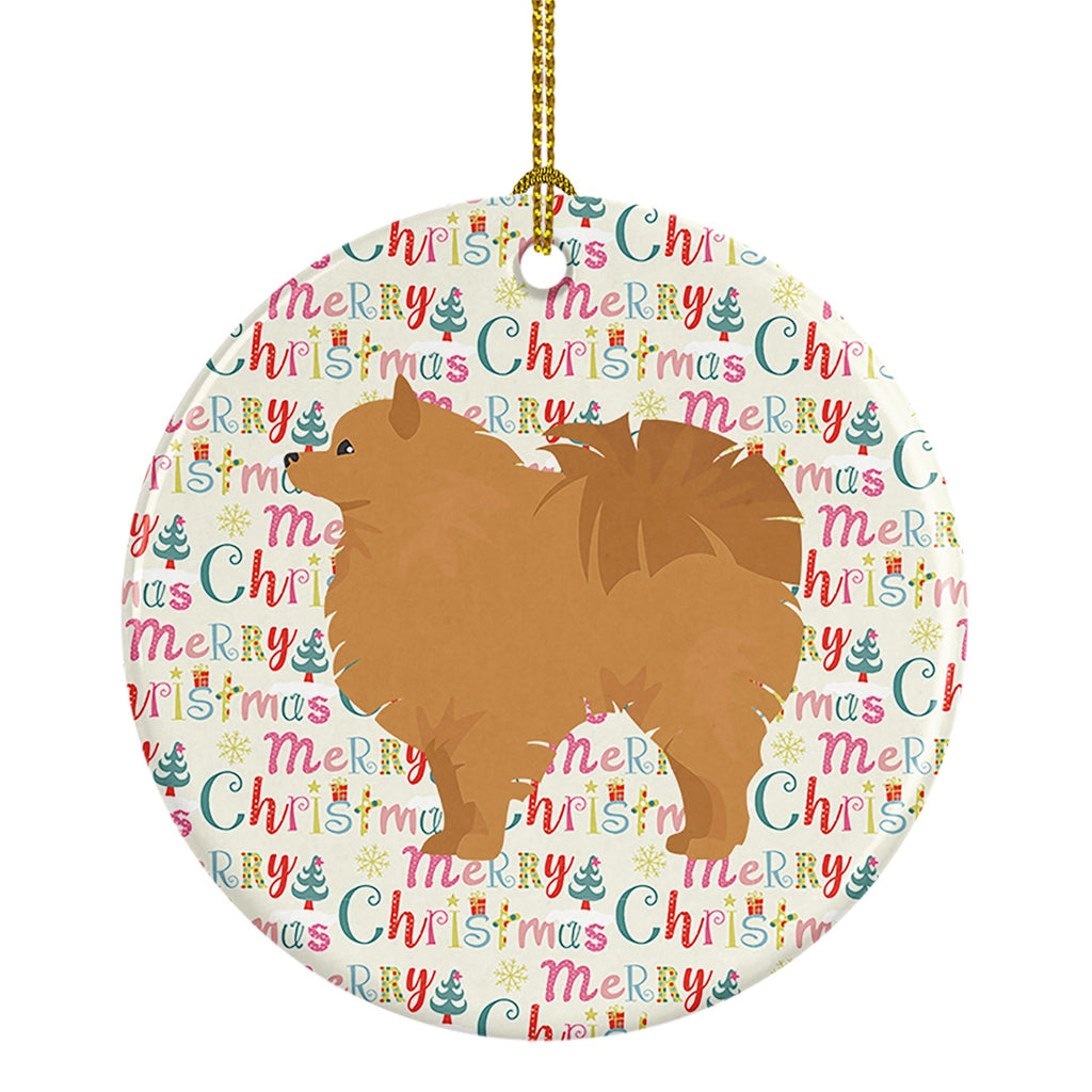 Pomeranian #1 Merry Christmas Ceramic Ornament