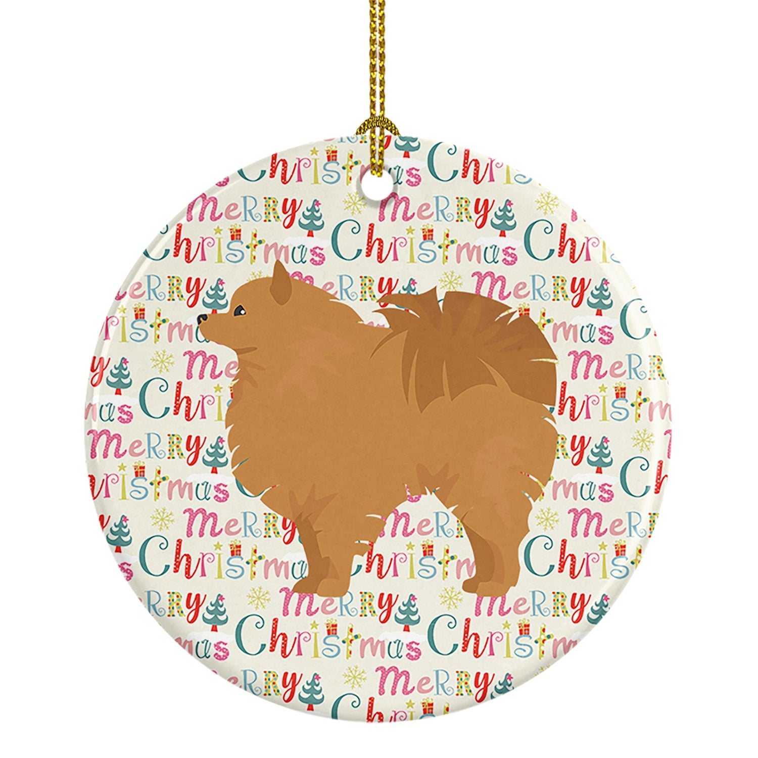 Pomeranian #1 Merry Christmas Ceramic Ornament