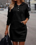 Plaid Mid-Length Hooded Sweater for Women