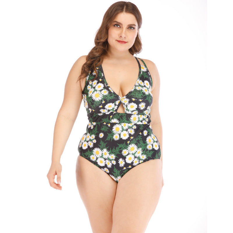 Plus Size Deep V Bikini Swimsuit for Women