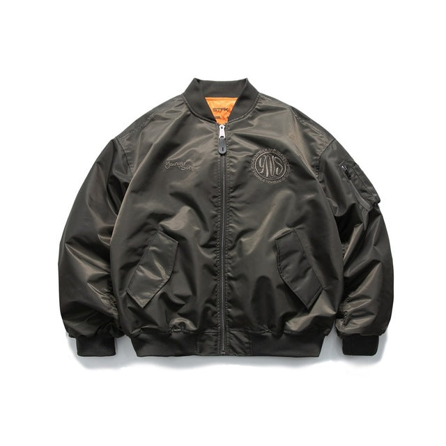 Men's Oversized Hip Hop Bomber Jacket for Spring/Fall