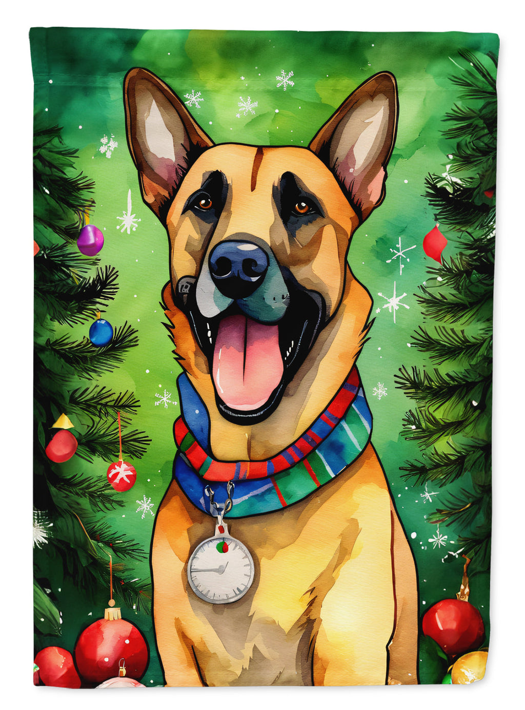 Belgian Malinois Christmas Garden Flag