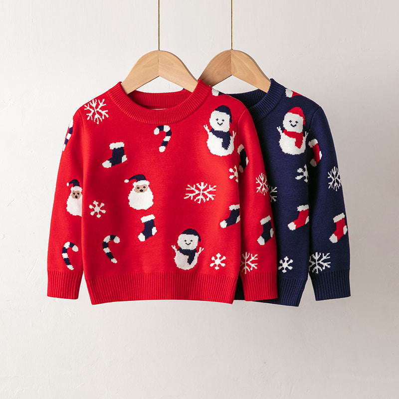 Children's Cartoon Christmas Sweater for Ages 3-8