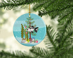 Telescope Eye Goldfish Merry Christmas Ceramic Ornament