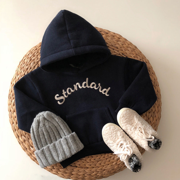 Korean Fan Letters Casual Hooded Pullover Sweater | Streetwear