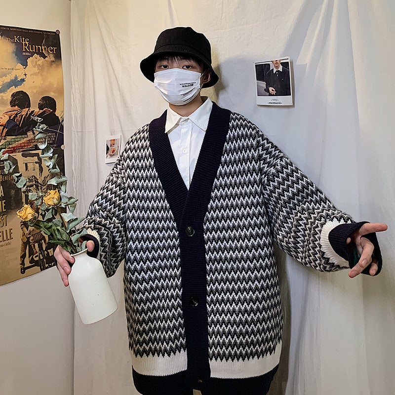 Japanese Harajuku BF Cardigan Sweater in Lazy Style