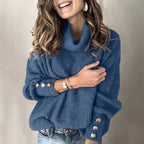 Vintage Casual Women’s Turtleneck Sweater - Long Sleeve