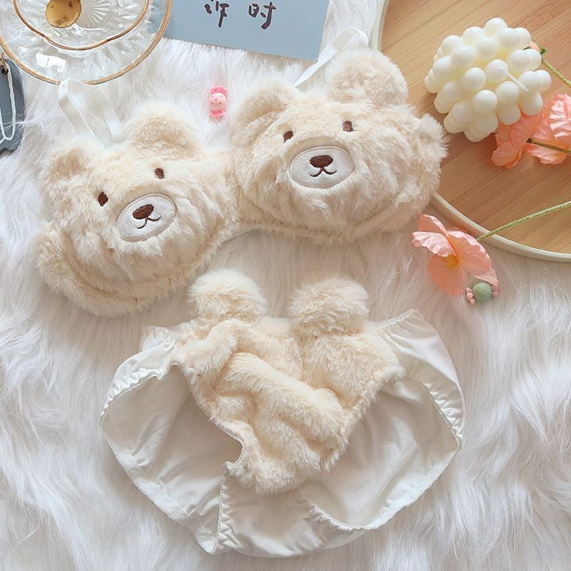 Cute Bear Japanese Bra Set