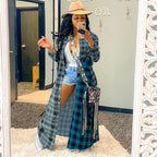 New Long Plaid Coat Shirt in Fashion Casual Style