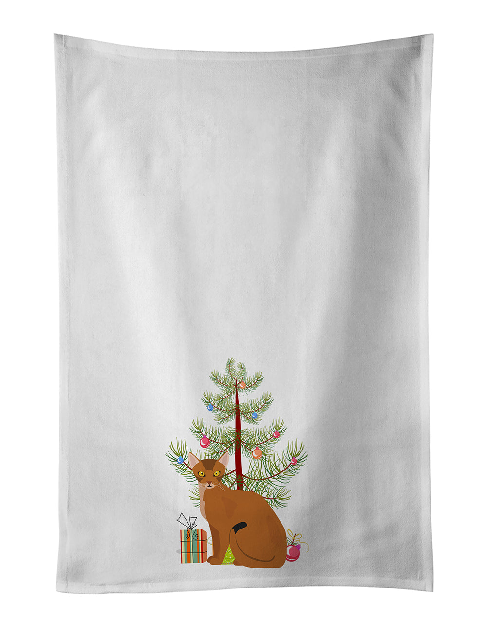 Abyssinian Cat Christmas Kitchen Towel Set of 2