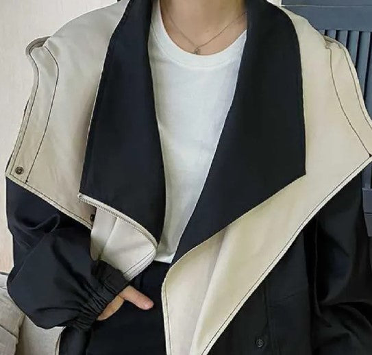 Women's Casual Zipper Trench Coat