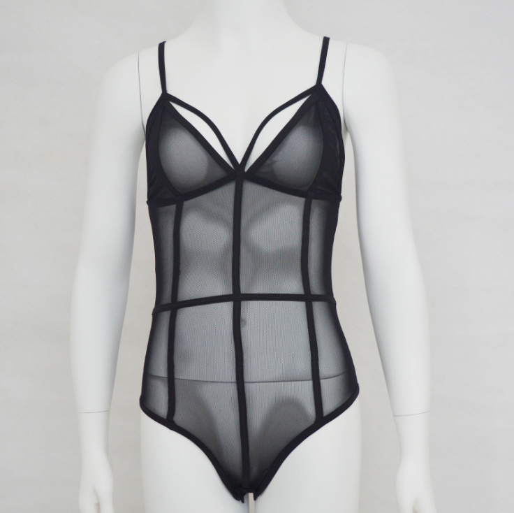 Mesh Bodysuit with Straps - Sexy Design