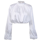 New Autumn Winter Loose Turtleneck Crop Top